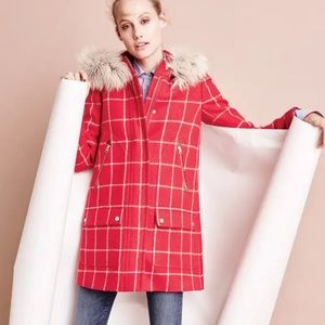 J Crew Chateau Parka Windowpane print